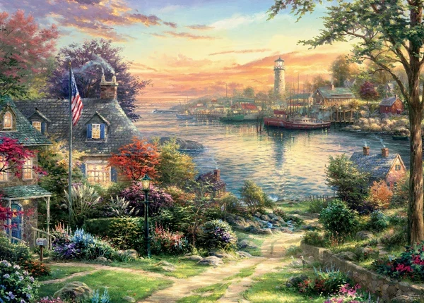 The New England Harbor, Thomas Kinkade