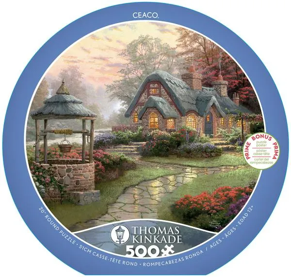Make a Wish Cottage, Thomas Kinkade Round