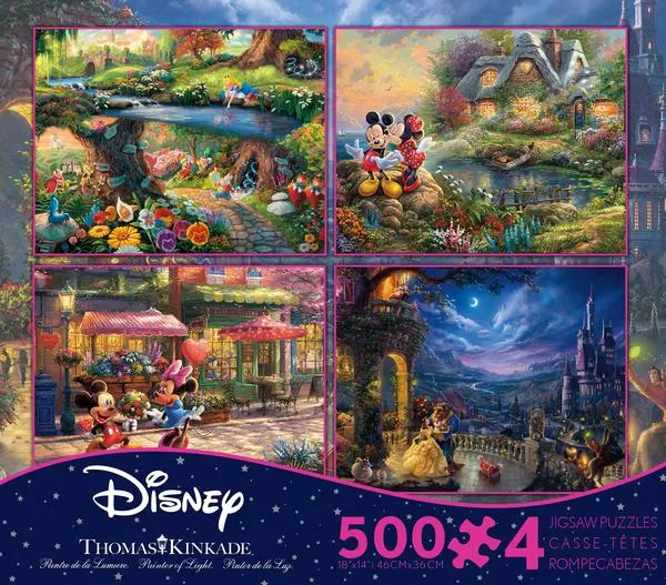 Thomas Kinkade Disney - Multipack - 4 in 1 Puzzles (500pcs)