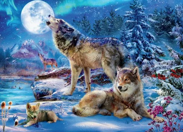 Wolves - Winter Wolf Family