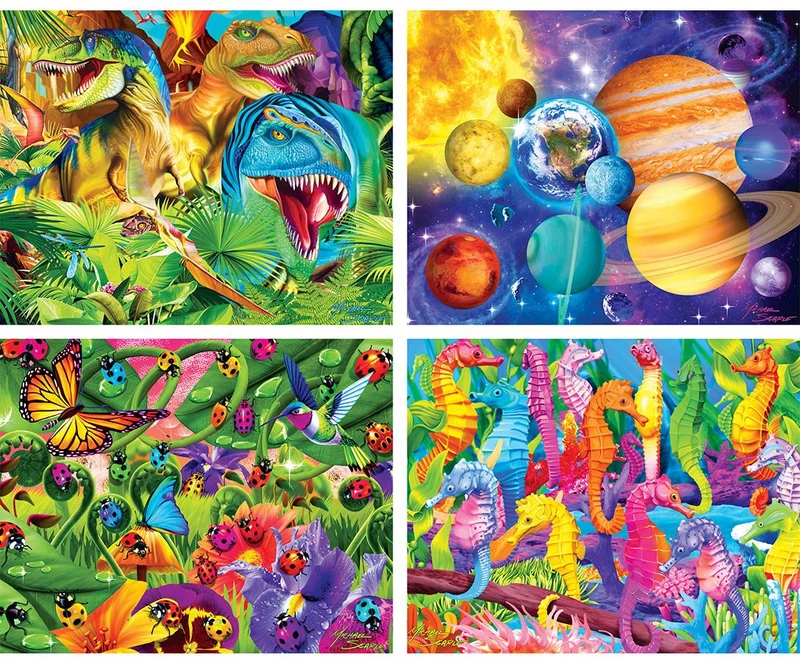 4-Pack Glow in the Dark Puzzles #1, Michael Searle