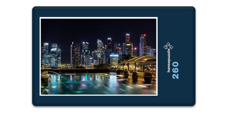 18099 Gebäude - Singapure bei Nacht Puzzle