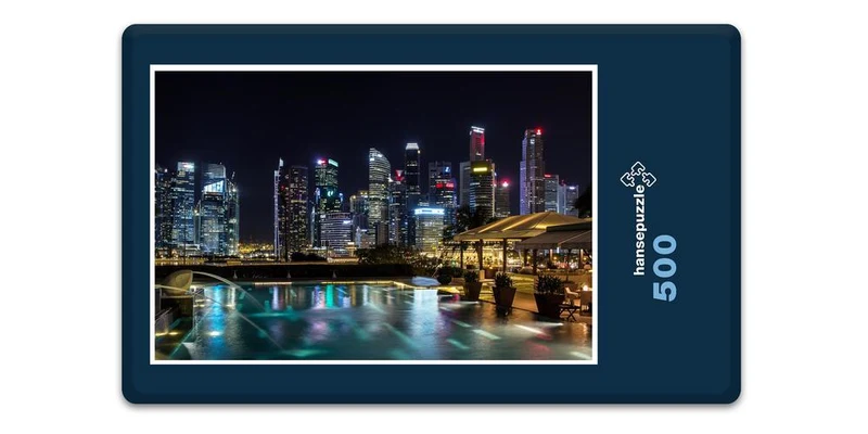 18099 Gebäude - Singapure bei Nacht Puzzle