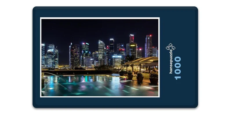 18099 Gebäude - Singapure bei Nacht Puzzle
