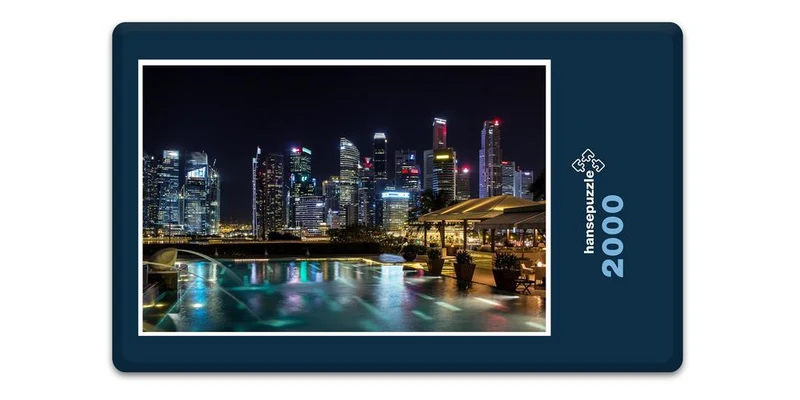 18099 Gebäude - Singapure bei Nacht Puzzle
