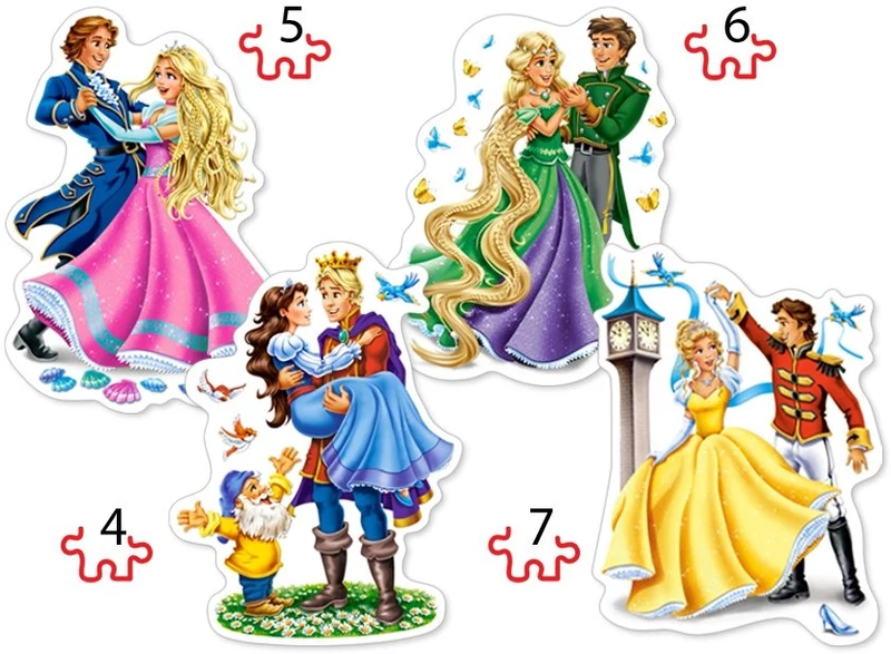 Princesses in Love (4x Shaped Puzzles)