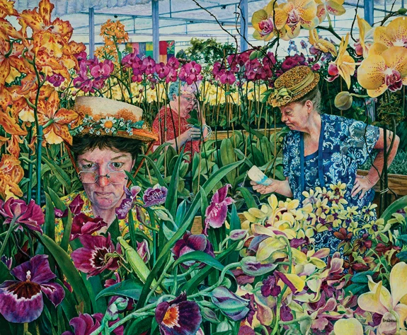 Orchids with Mantis, Susan Brabeau