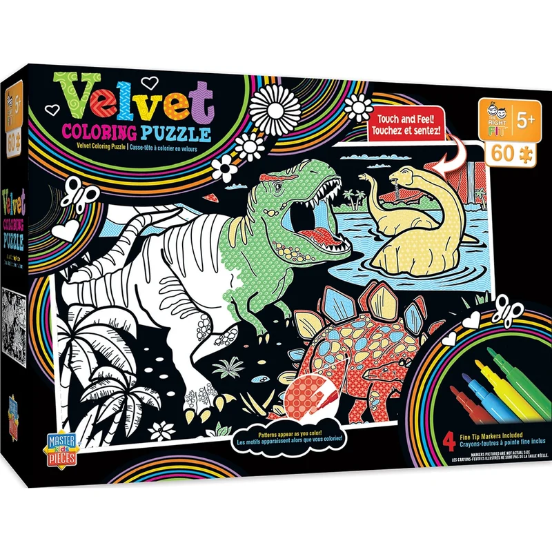 Velvet Colouring Puzzle - Dinosaurs