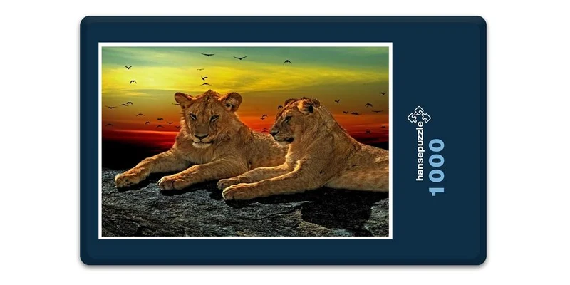 16909 Tierwelt - Löwen-Paar Puzzle