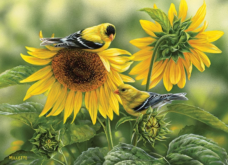 Sunflowers and Goldfinches, Rosemary Millette