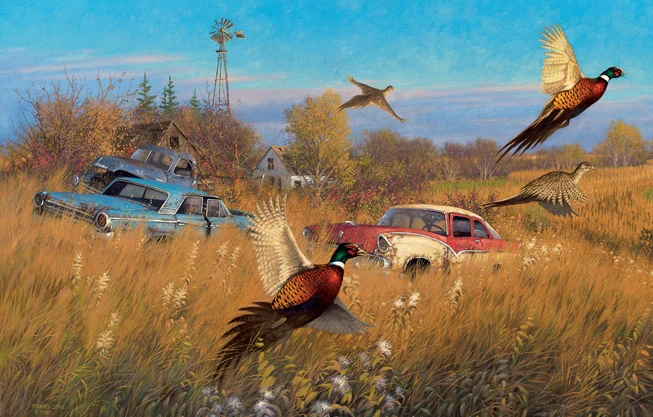 Jumping Pheasants, Michael Sieve