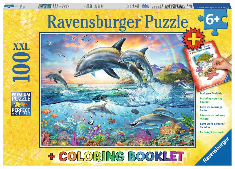 Ravensburger Vibrant Dolphins + Coloring Booklet