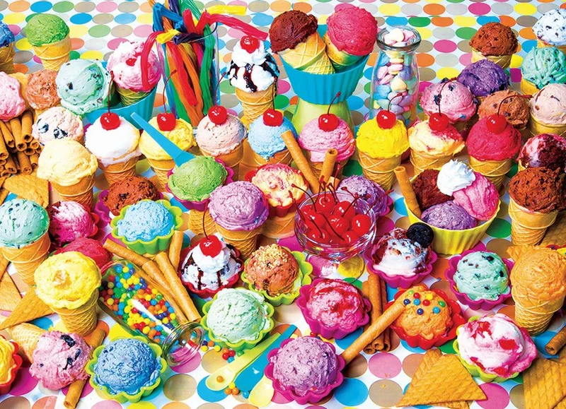 Variety of Colorful Ice Cream
