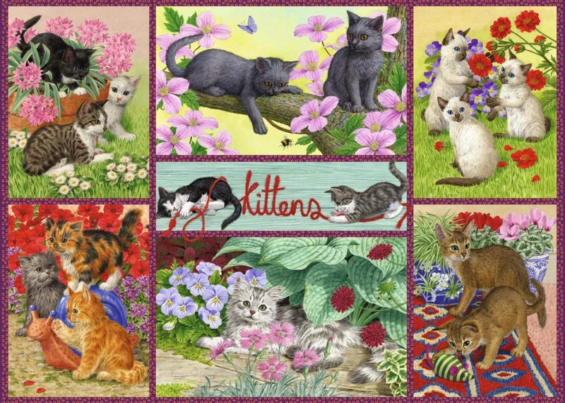 Playful Kittens, Sarah Adams (500pcs)