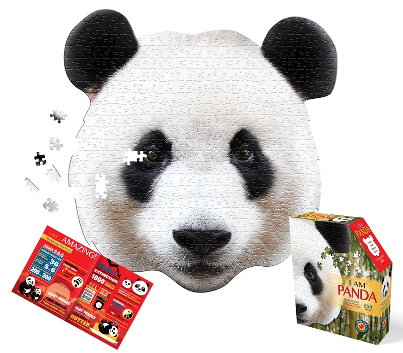 I AM PANDA, Head-Shaped Jigsaw Puzzle