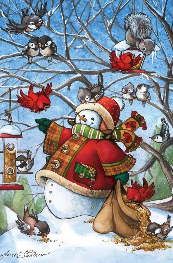 Snowman With Friends, Janet Stever