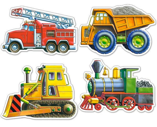 Vehicles (4x Shaped Puzzles)