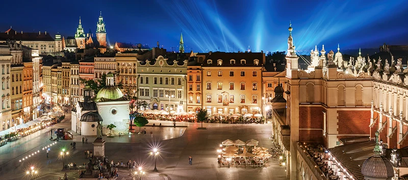 Krakow Main Square at Night