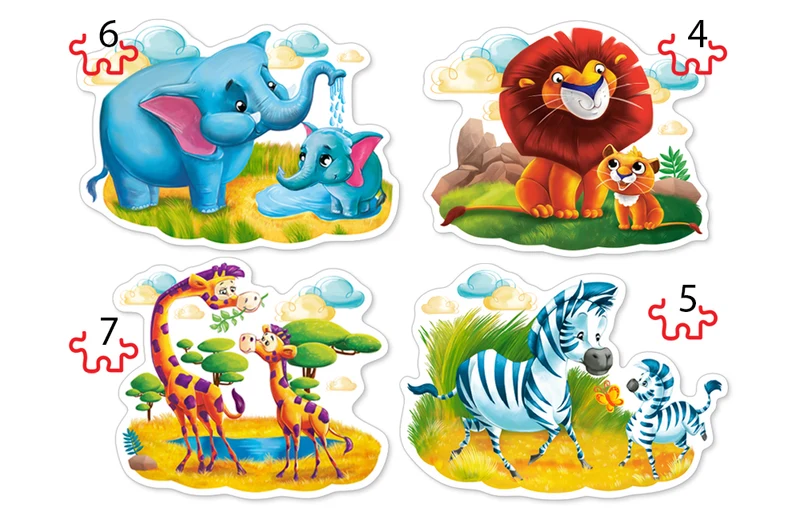 Animals of Africa (4x Shaped Puzzles)