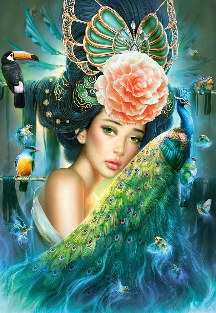 Lady with a Peacock