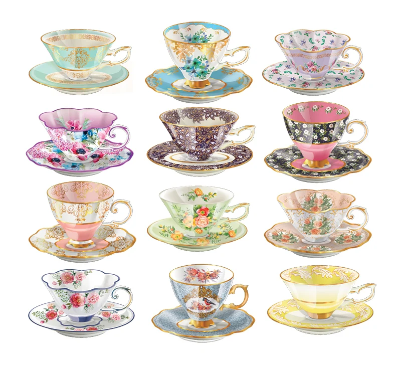 Teacups - 12 Mini Shaped Puzzles