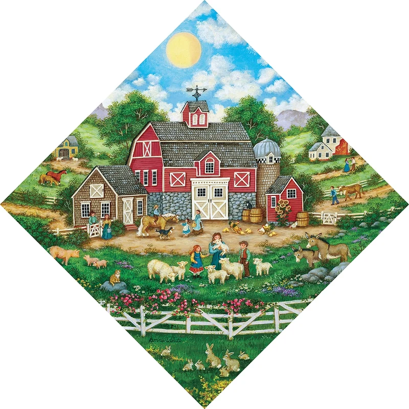 Barnyard Menagerie, Bonnie White (Diamond Shaped)