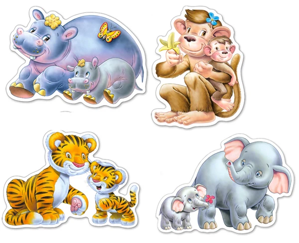 Jungle Babies (4x Shaped Puzzles)