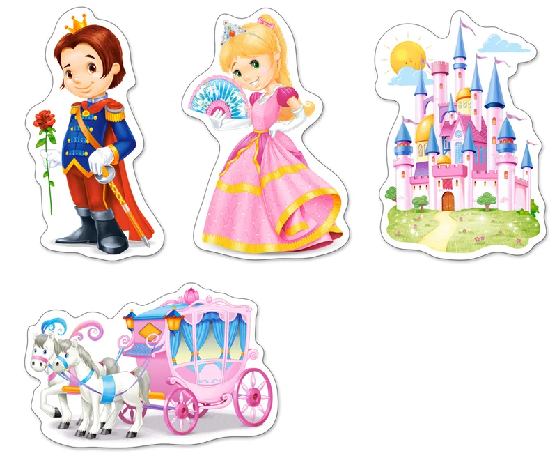 World of Princesses (4x Shaped Puzzles)
