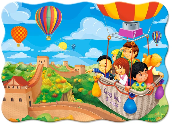 Balloon Ride over the Great Wall of China (Shaped Puzzle)