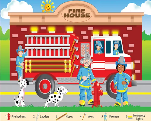 Fire Fighters Seek and Find Floor Puzzle, Howard Brower