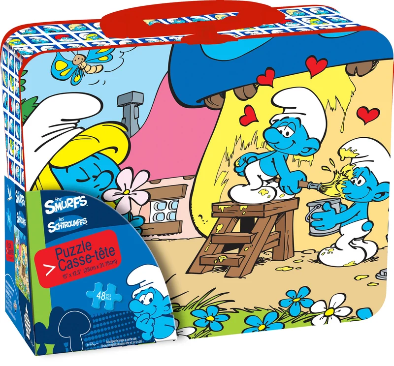 The Smurfs Lunch Box Puzzle. (Metal Tin Lunch Box)
