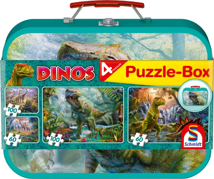 Dinosaur (Metal Tin Puzzle Box) 4 - in -1