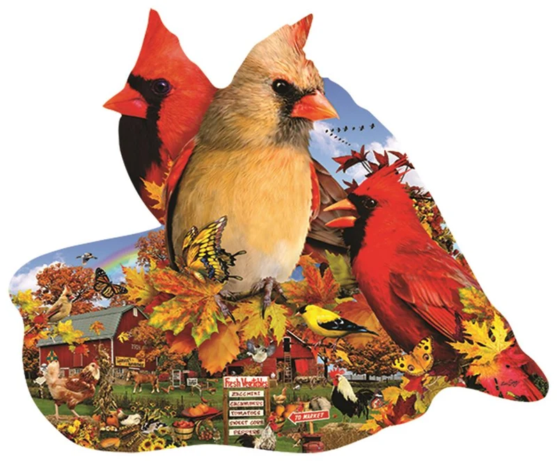 Fall Cardinals, Lori Schory (Shaped Puzzle)