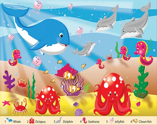 Sea Time Seek and Find Floor Puzzle, Howard Brower