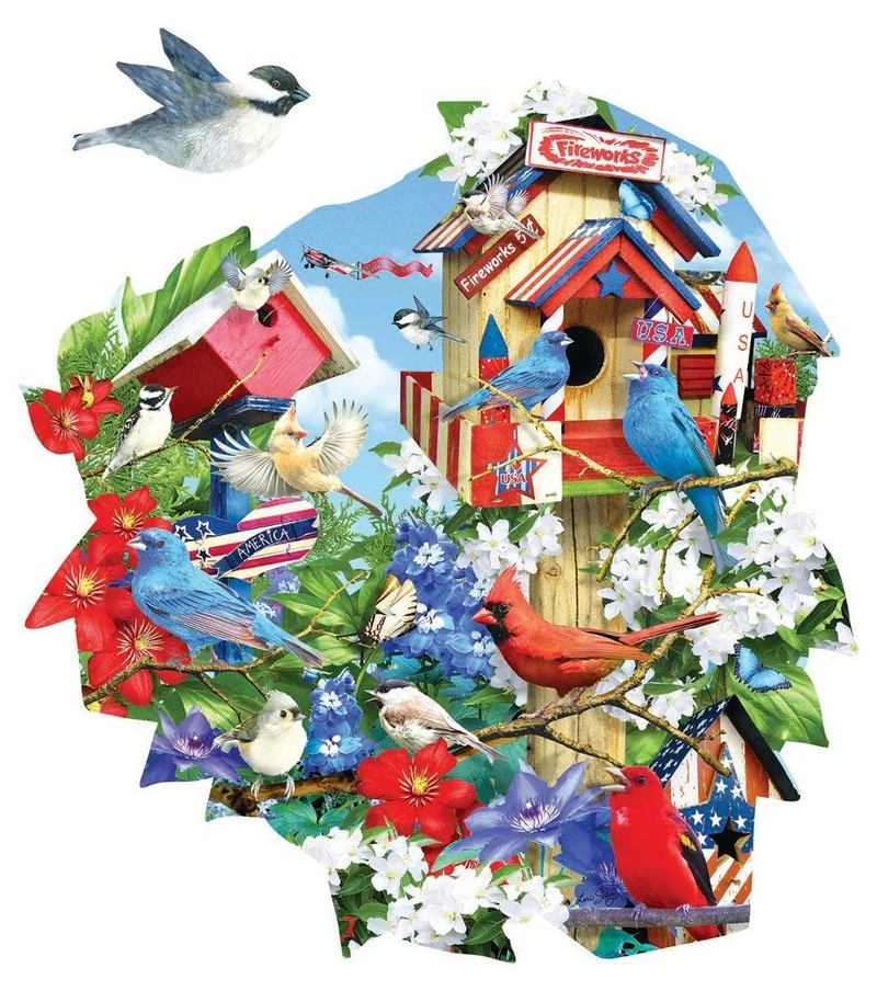 Birdhouse Celebration, Lori Schory (Shaped Puzzle)