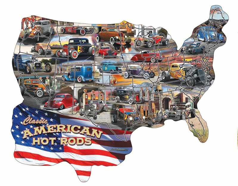 Hot Rod U.S.A.!, Larry Grossman/JQ Licensing (Shaped Puzzle)