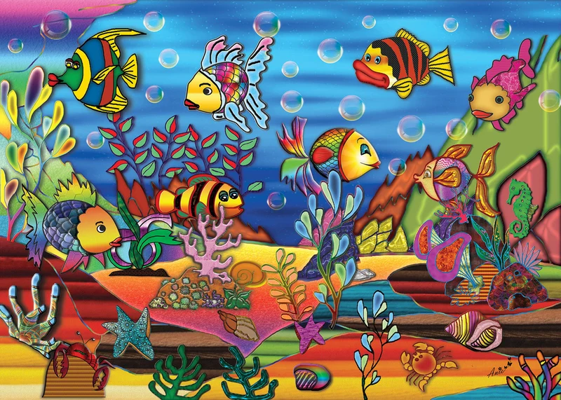 Color the Sea - 2 Sided Puzzle, Reversable, Exclusive Collection