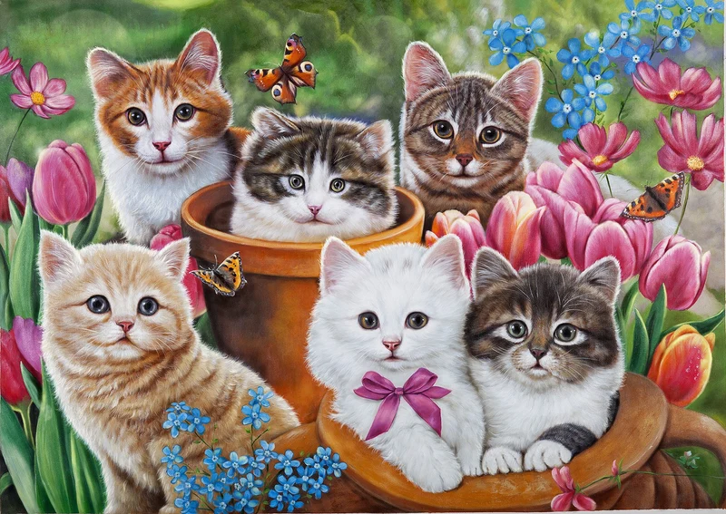 Garden Kittens by Corinne Ferguson
