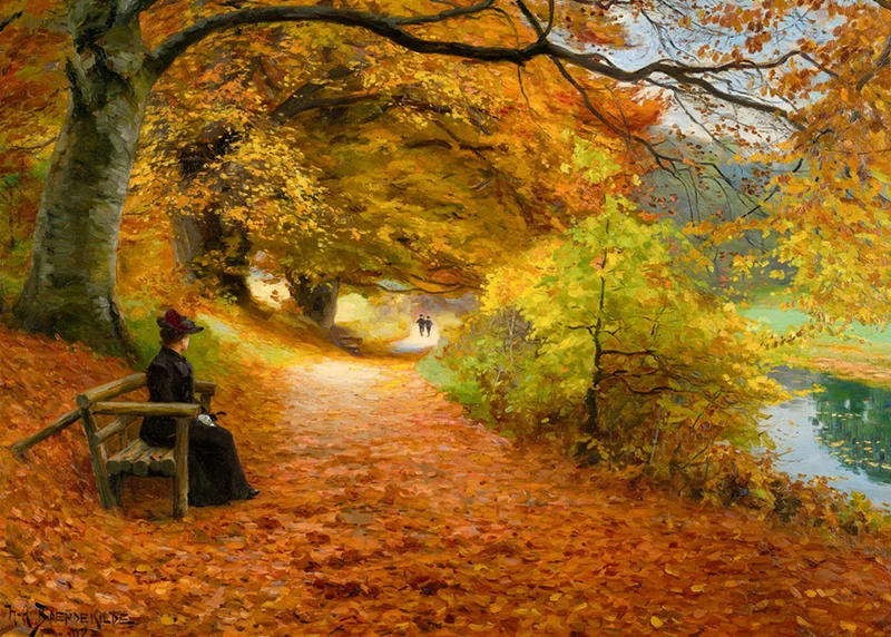 A Wooded Path in Autumn (Brendekilde)