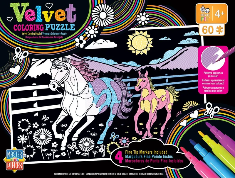 Velvet Colouring Puzzle - Horse and Pony