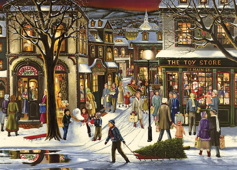 Downtown Christmas, H. Hargrove (Tray Puzzle)