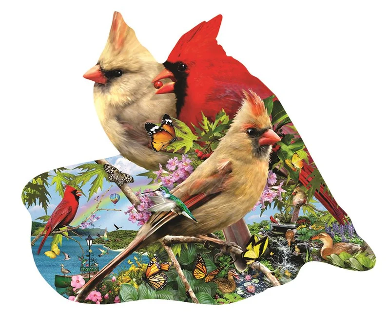 Summer Cardinals, Lori Schory (Shaped Puzzle)