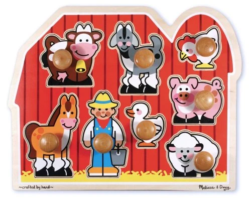 Farm Friends Jumbo Knob Peg Puzzle (Tray)