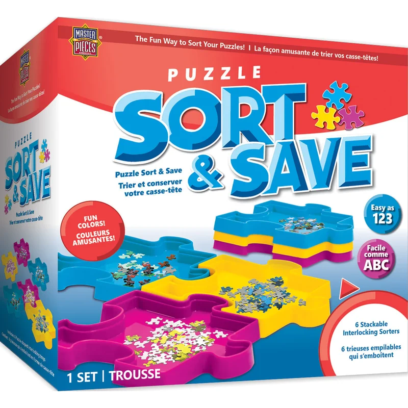 Puzzle Sort & Save Stackable Storage Trays