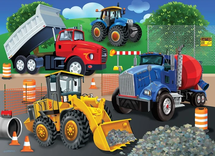 Trucks & Tractors Kids Puzzle, Greg Giordano