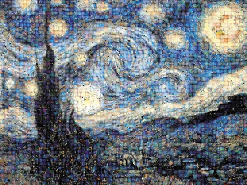 Starry Night, Vincent van Gogh - Photomosaic
