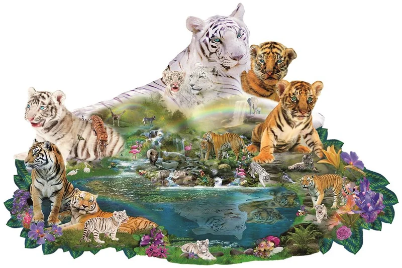Tigers at the Pool (Shaped), Alixandra Mullins