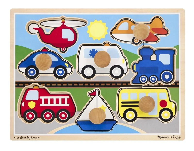 Vehicles Jumbo Knob Peg Puzzle (Tray)