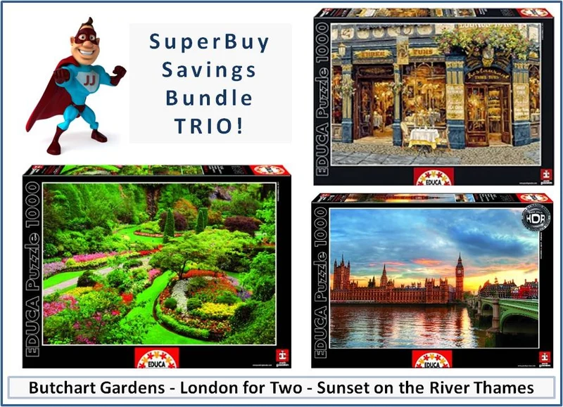 SuperTrio! Sunset on the River Thames, Butchart Gardens, Canada AND London for Two