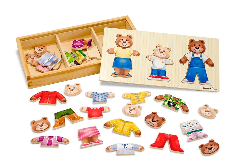 Wooden Bear Family Dress-up